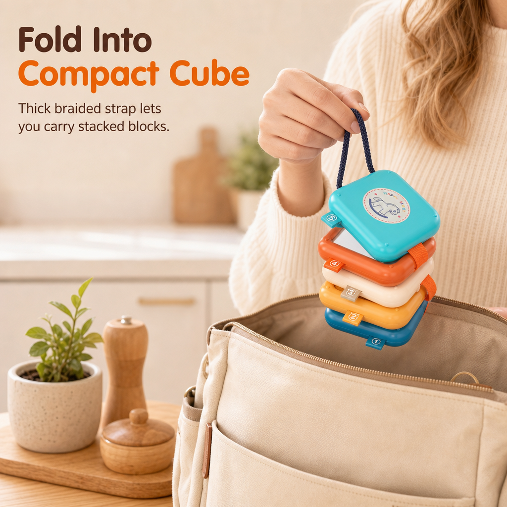 🧸 ¡50% de Descuento! ✨ Juguete Apilable Busy Ball – Cubo de Actividades Multifaceta y Portátil 🎈