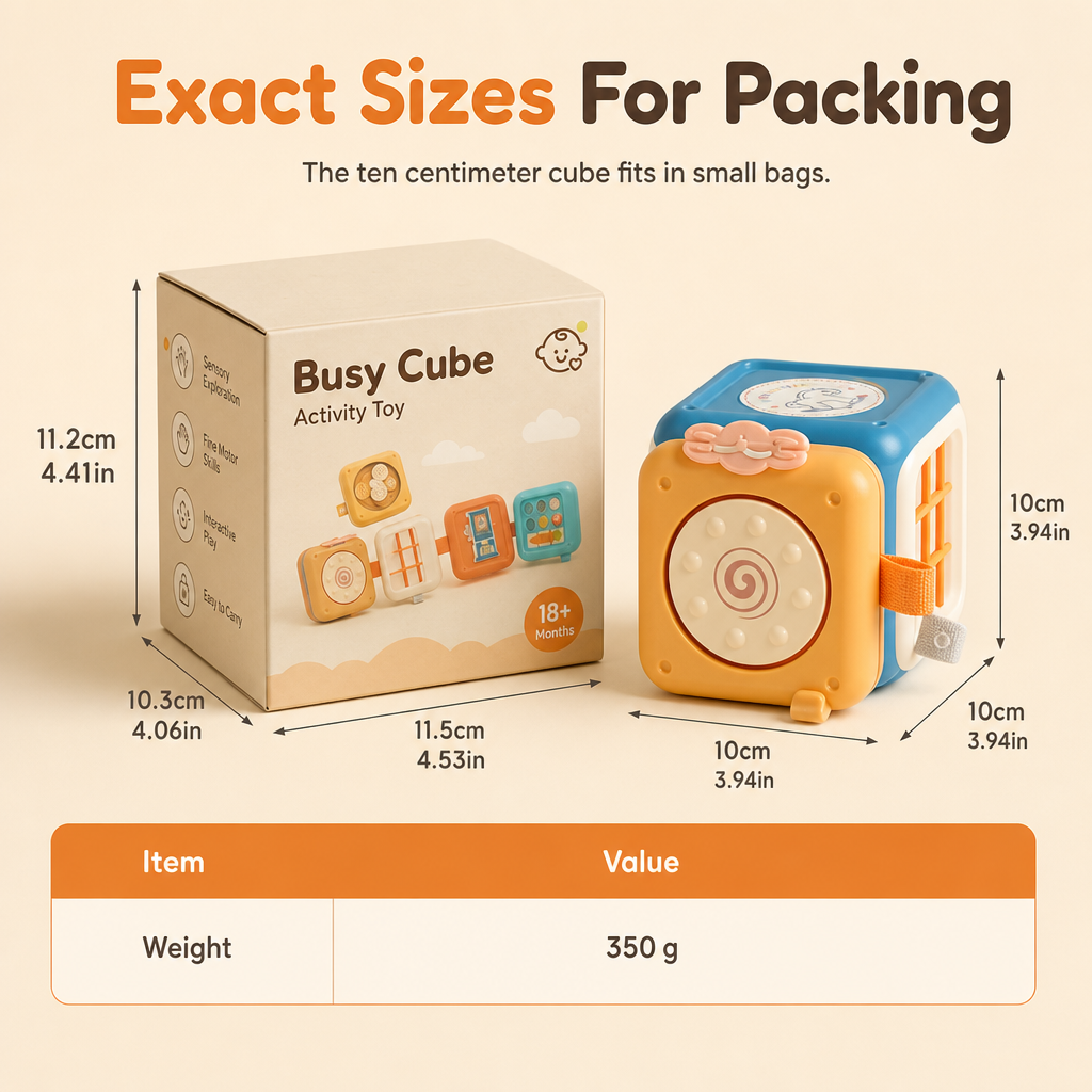 🧸 ¡50% de Descuento! ✨ Juguete Apilable Busy Ball – Cubo de Actividades Multifaceta y Portátil 🎈