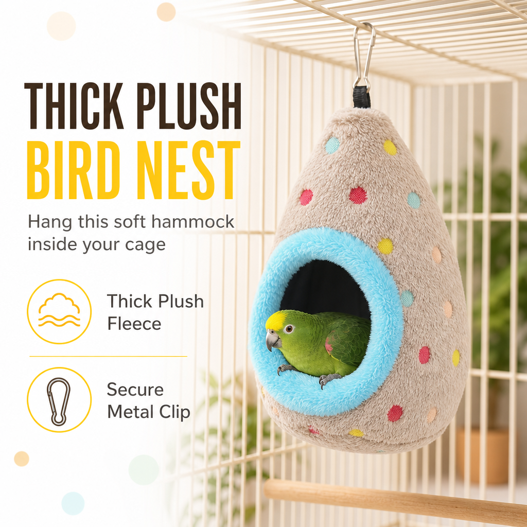 🐦 ¡Ahorra 50%! 🪹 Nido Colgante para Pájaros – Algodón Cálido y Confort en Forma de Huevo ✨