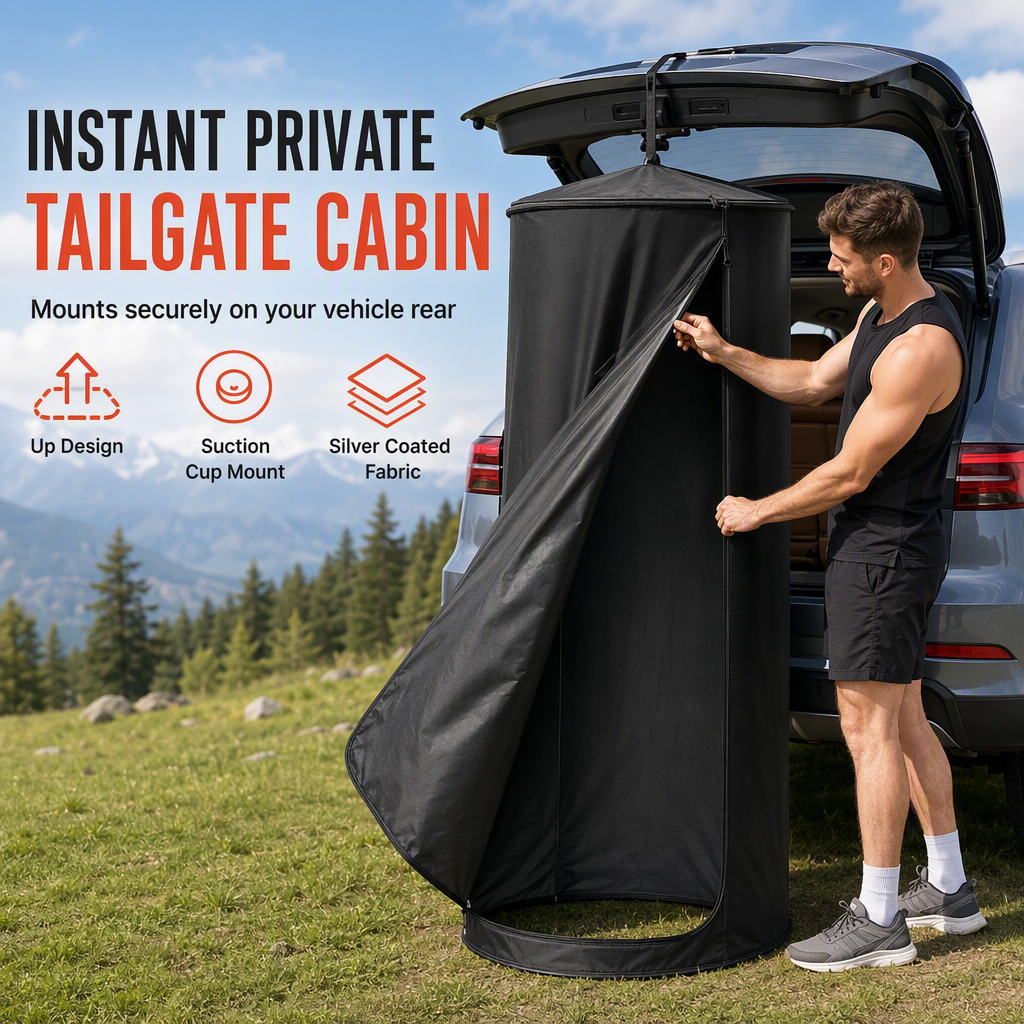 ⏳Time-Limited Special⏰Portable Quick Opening Car Rear Shower Tent | Outdoor Camping Single Person Changing Room and Privacy Toilet Tent🚗⛺🚿