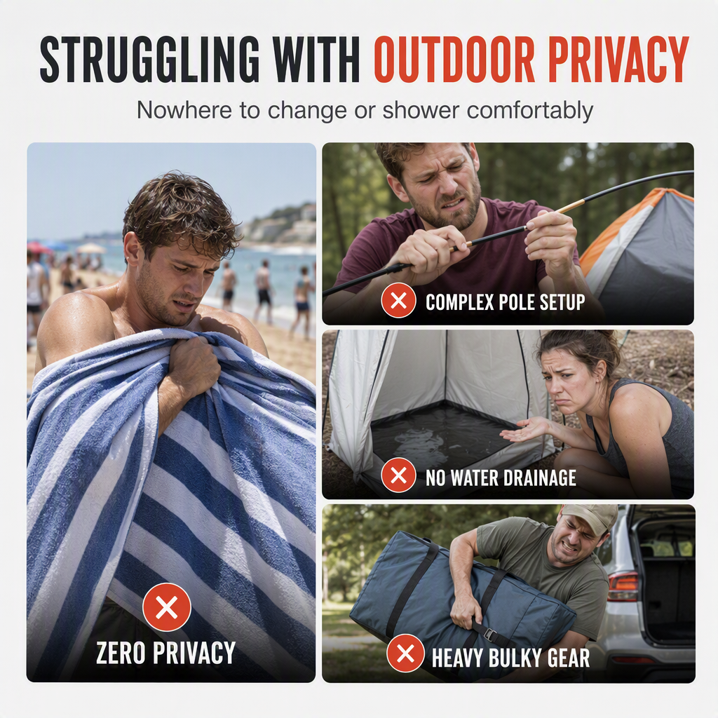 ⏳Time-Limited Special⏰Portable Quick Opening Car Rear Shower Tent | Outdoor Camping Single Person Changing Room and Privacy Toilet Tent🚗⛺🚿