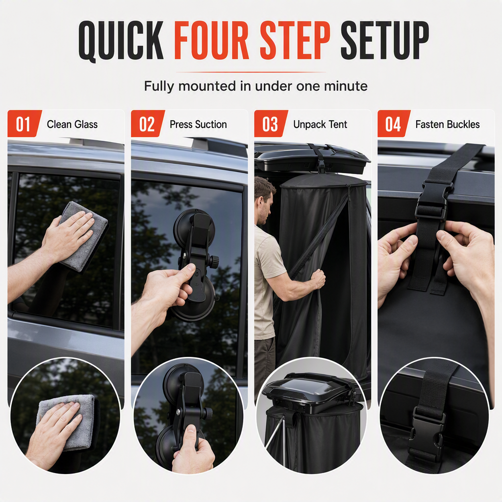 ⏳Time-Limited Special⏰Portable Quick Opening Car Rear Shower Tent | Outdoor Camping Single Person Changing Room and Privacy Toilet Tent🚗⛺🚿