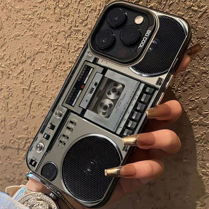 Retro Boombox Cassette Player caso de teléfono