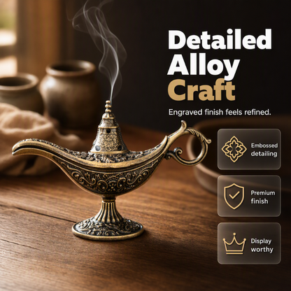 🪔 50% dto. + 1+1 gratis – Quemador de incienso lámpara de Aladino retro – aleación premium, diseño vintage. Calma mística para cualquier espacio! ✨🪄