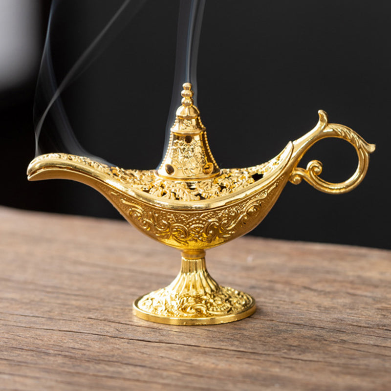🪔 50% dto. + 1+1 gratis – Quemador de incienso lámpara de Aladino retro – aleación premium, diseño vintage. Calma mística para cualquier espacio! ✨🪄