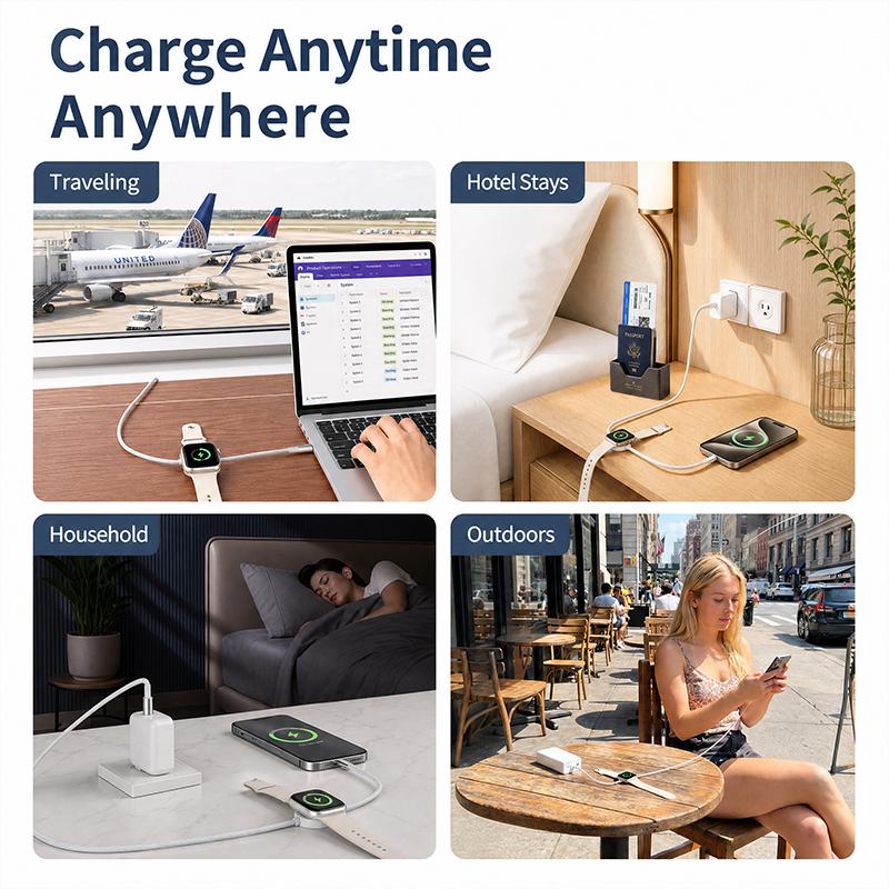 📱 ¡Precio especial de último día! ⌚ Cable de carga rápida multidispositivo: cargador de reloj con conector a presión y alimentación USB-C.