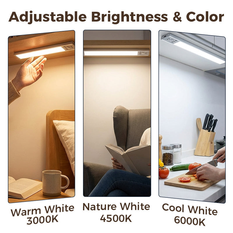 Luz LED Recargable Inalámbrica con Sensor de Movimiento para Bajo Gabinete