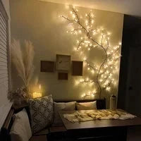 🔥🎁 ¡50% DE DESCUENTO! 🎅✨ Guirnalda de Luces LED de Sauce Encantado – Ramas Mágicas y Flexibles | Luz Cálida para Pared, Árbol y Decoración Navideña