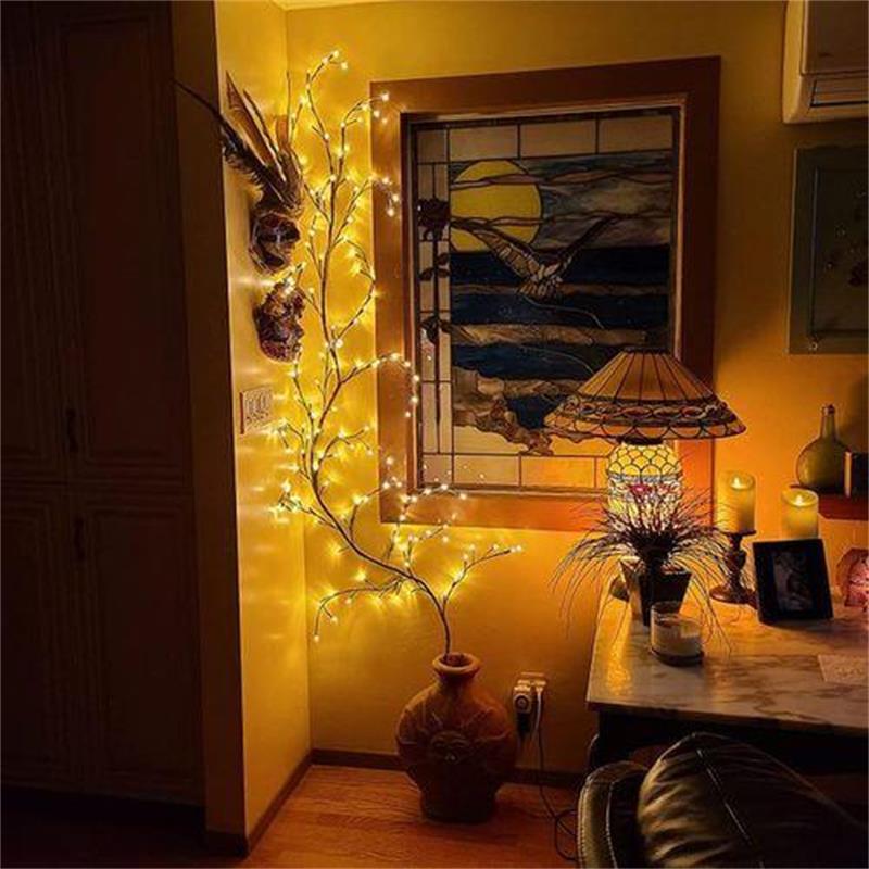 🔥🎁 ¡50% DE DESCUENTO! 🎅✨ Guirnalda de Luces LED de Sauce Encantado – Ramas Mágicas y Flexibles | Luz Cálida para Pared, Árbol y Decoración Navideña