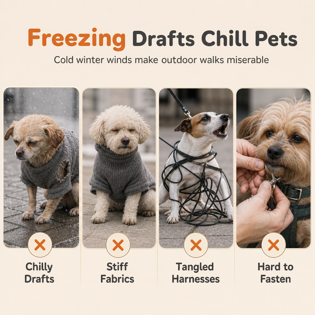 ⏳50% Descuento💥Abrigo Térmico de Invierno con Arnés Integrado y Bandas Reflejantes para Perros🐶❄️