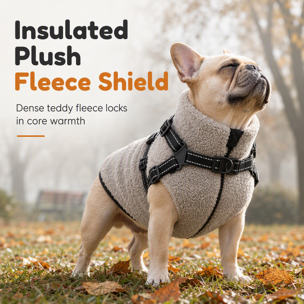 ⏳50% Descuento💥Abrigo Térmico de Invierno con Arnés Integrado y Bandas Reflejantes para Perros🐶❄️