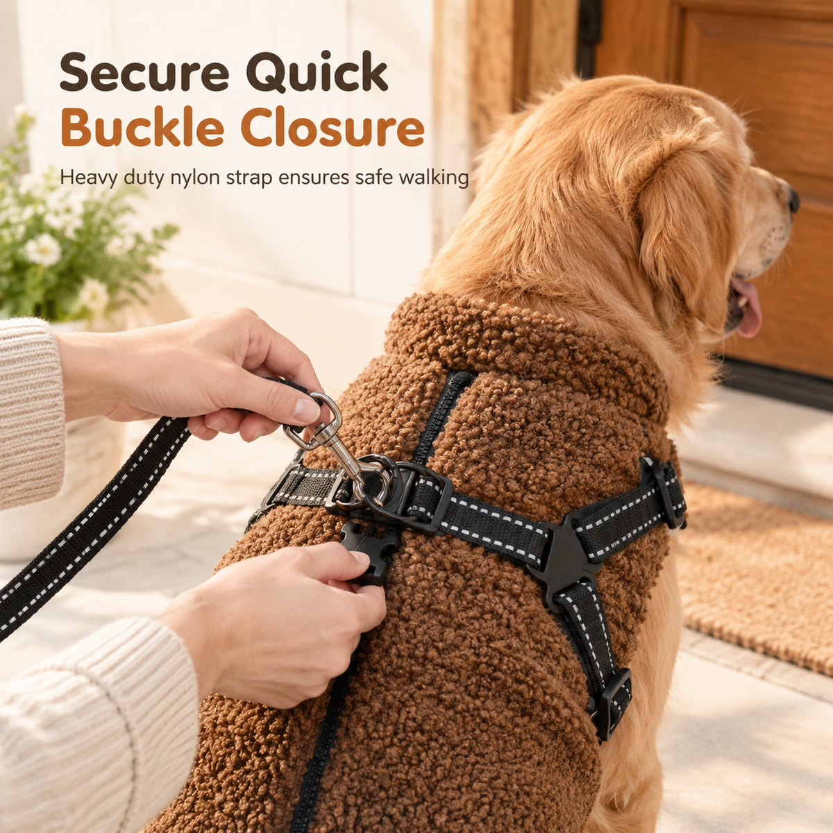 ⏳50% Descuento💥Abrigo Térmico de Invierno con Arnés Integrado y Bandas Reflejantes para Perros🐶❄️