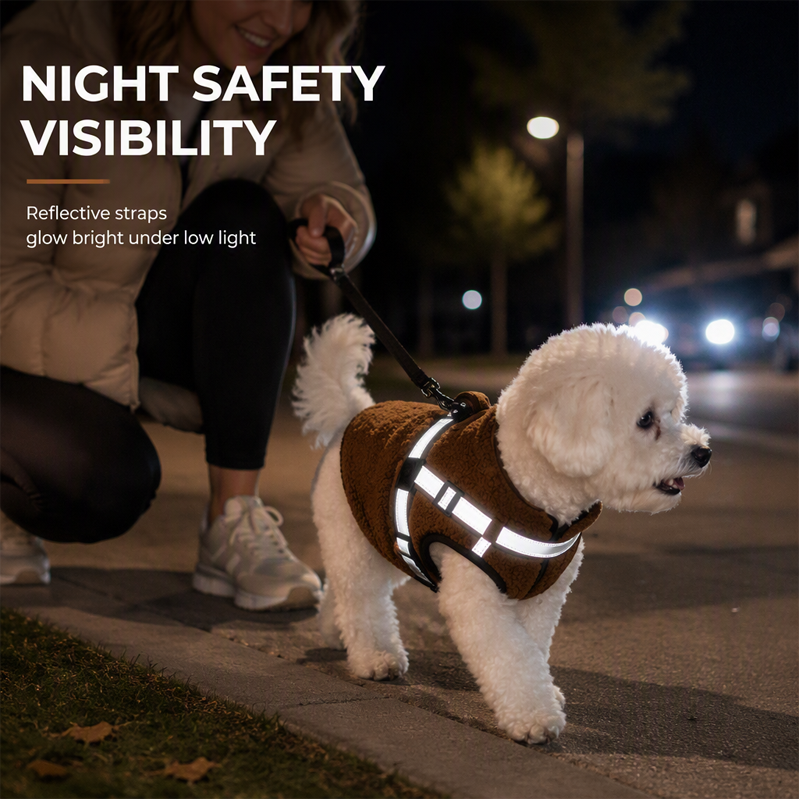 ⏳50% Descuento💥Abrigo Térmico de Invierno con Arnés Integrado y Bandas Reflejantes para Perros🐶❄️