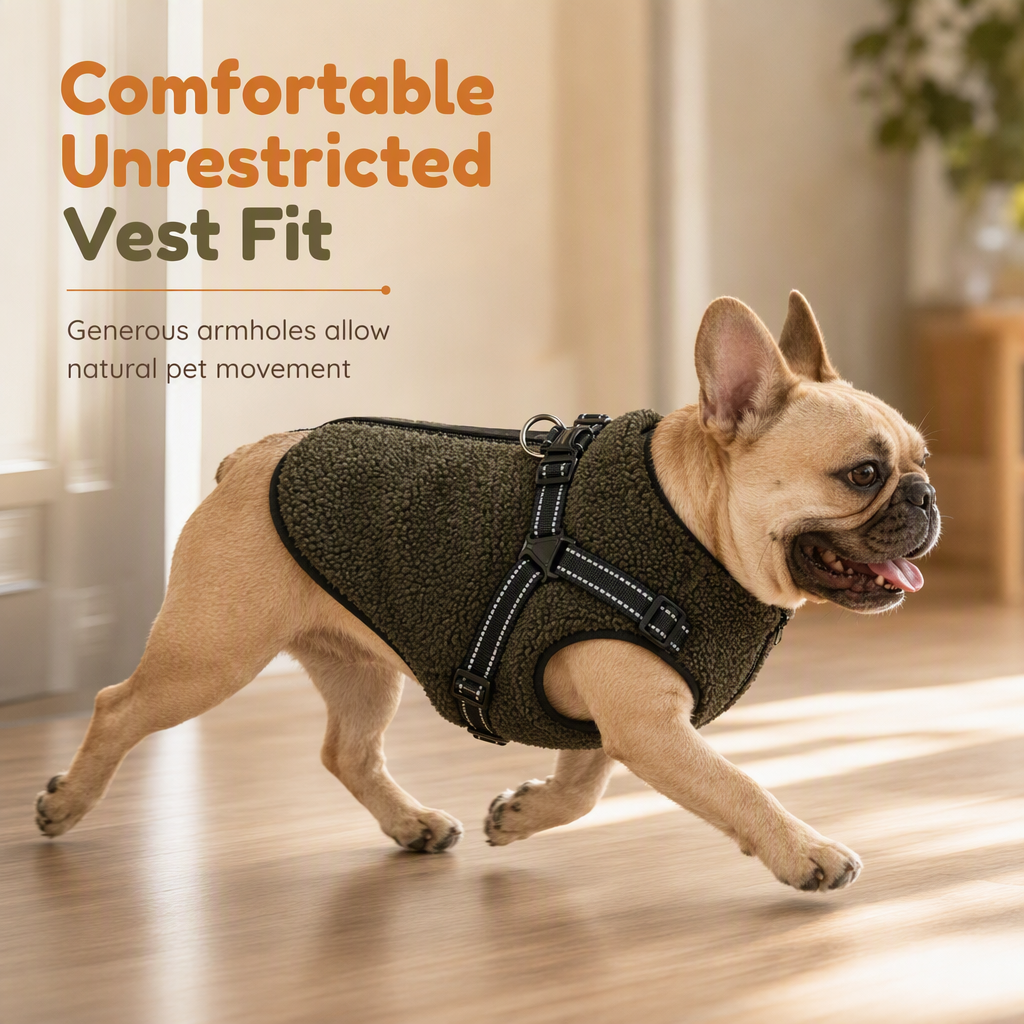 ⏳50% Descuento💥Abrigo Térmico de Invierno con Arnés Integrado y Bandas Reflejantes para Perros🐶❄️