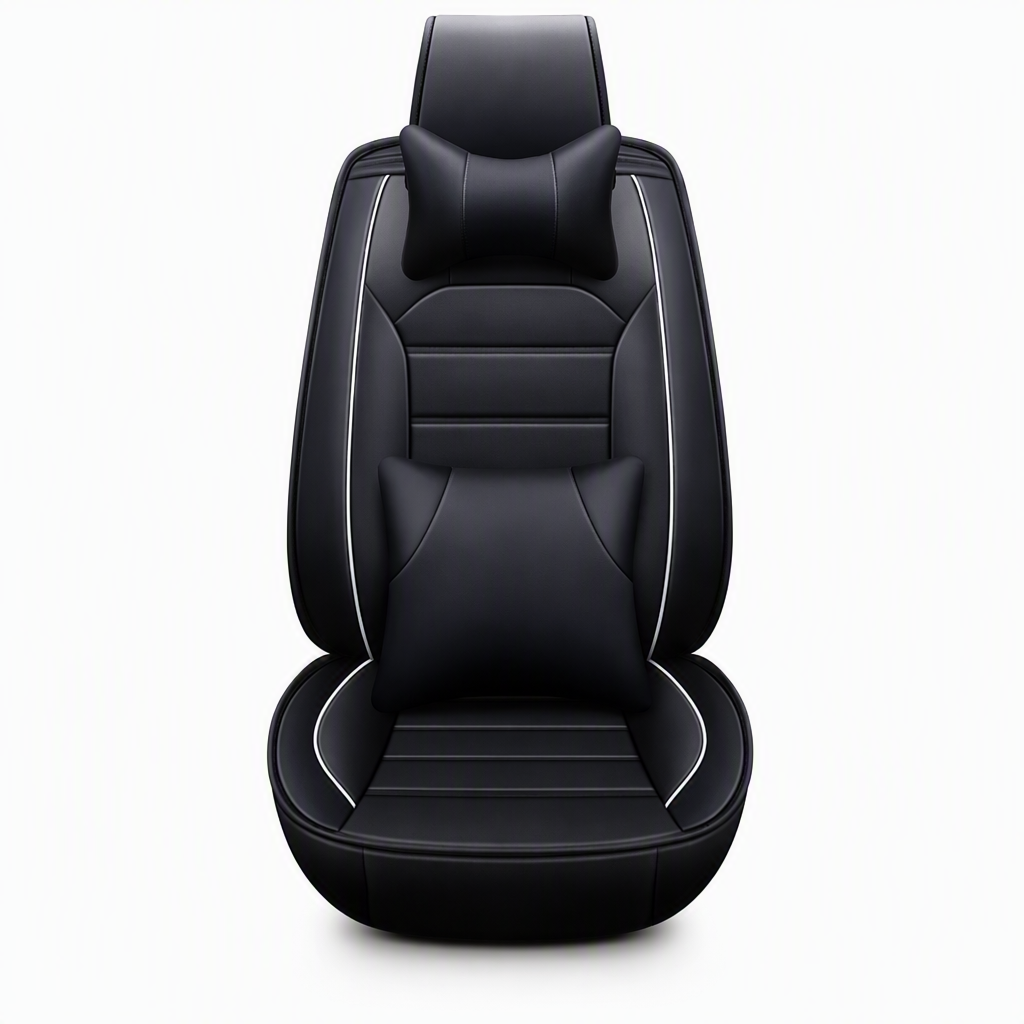 Asiento de coche de cuero de cobertura completa universal cubre todas las estaciones protectores de cojines con diseño de raya horizontal de bloque de color para coches de 5 asientos