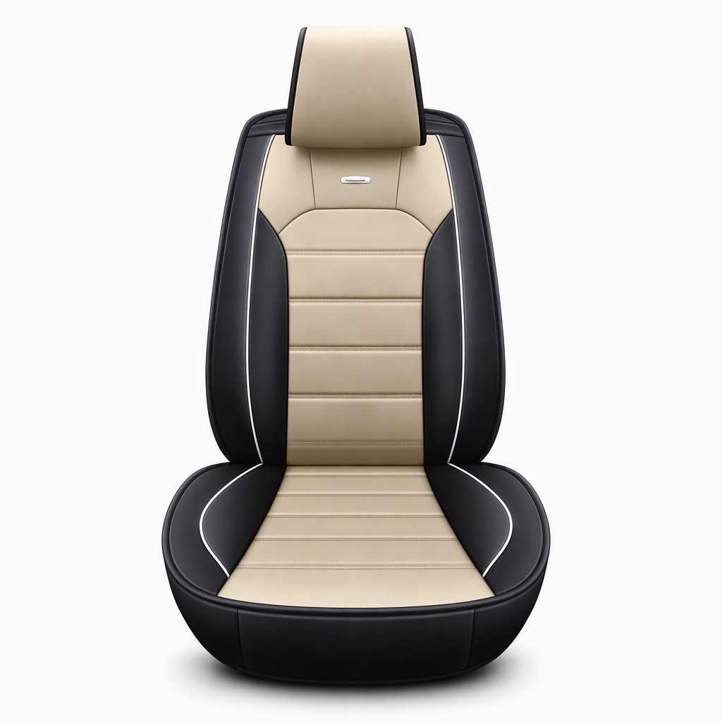 Asiento de coche de cuero de cobertura completa universal cubre todas las estaciones protectores de cojines con diseño de raya horizontal de bloque de color para coches de 5 asientos