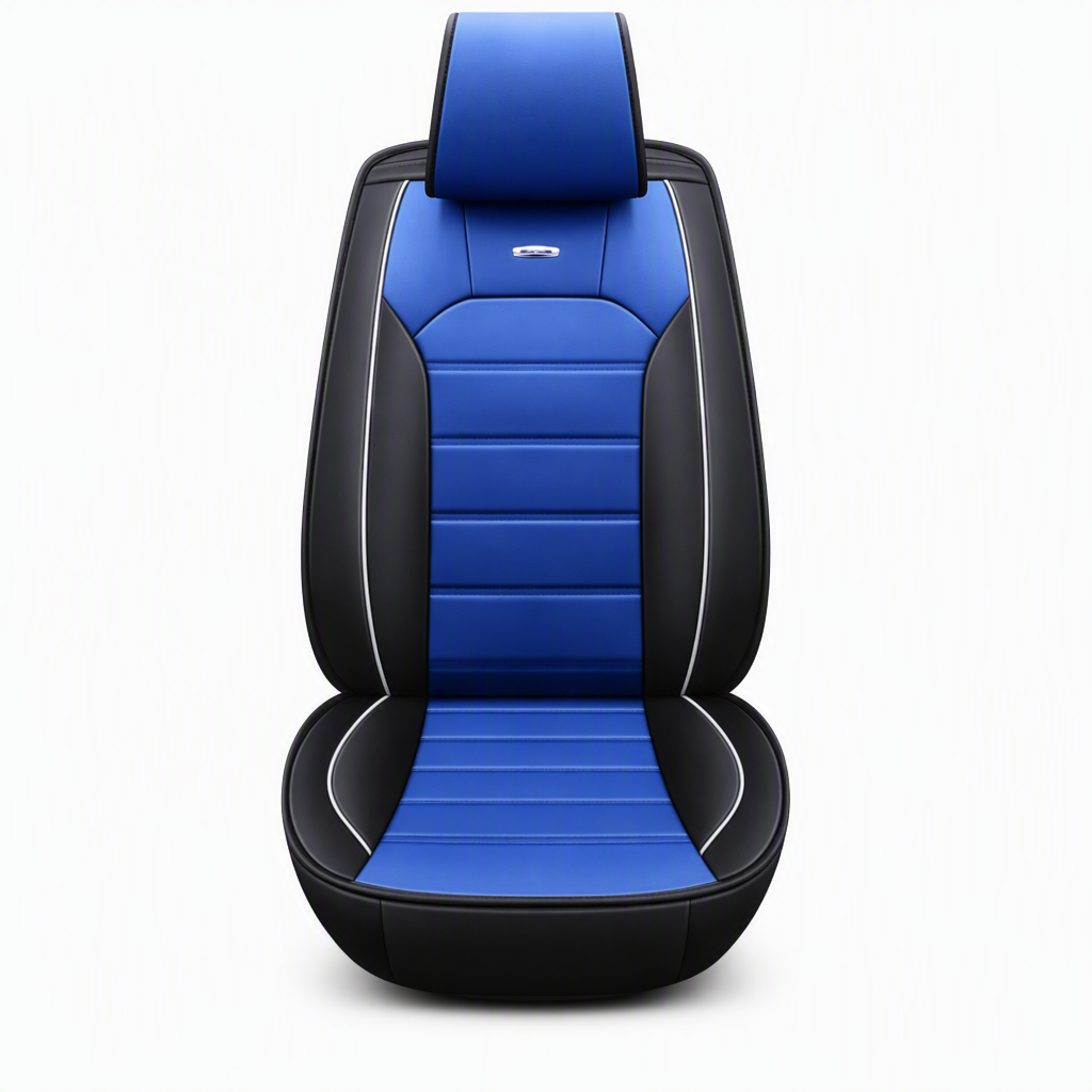 Asiento de coche de cuero de cobertura completa universal cubre todas las estaciones protectores de cojines con diseño de raya horizontal de bloque de color para coches de 5 asientos