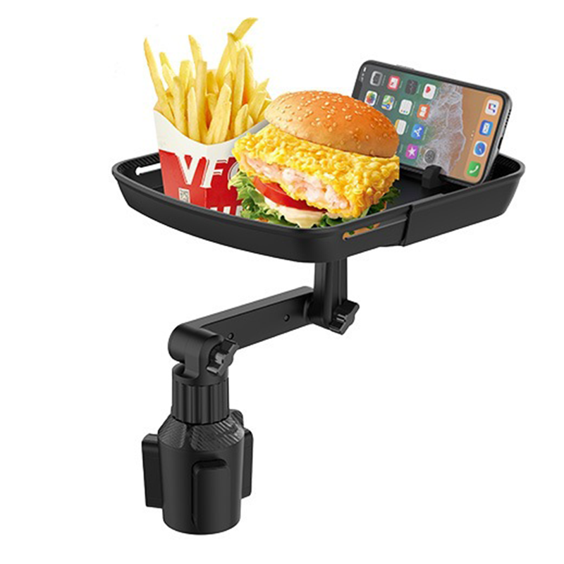 🚗 Bandeja Giratoria 360° para Portavasos de Auto: Superficie Extensible, Soporte para Celular e Instalación sin Herramientas
