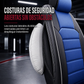 Asiento de coche de cuero de cobertura completa universal cubre todas las estaciones protectores de cojines con diseño de raya horizontal de bloque de color para coches de 5 asientos