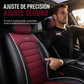 Asiento de coche de cuero de cobertura completa universal cubre todas las estaciones protectores de cojines con diseño de raya horizontal de bloque de color para coches de 5 asientos