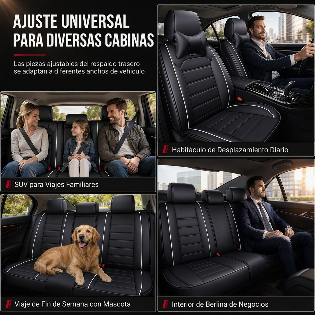 Asiento de coche de cuero de cobertura completa universal cubre todas las estaciones protectores de cojines con diseño de raya horizontal de bloque de color para coches de 5 asientos