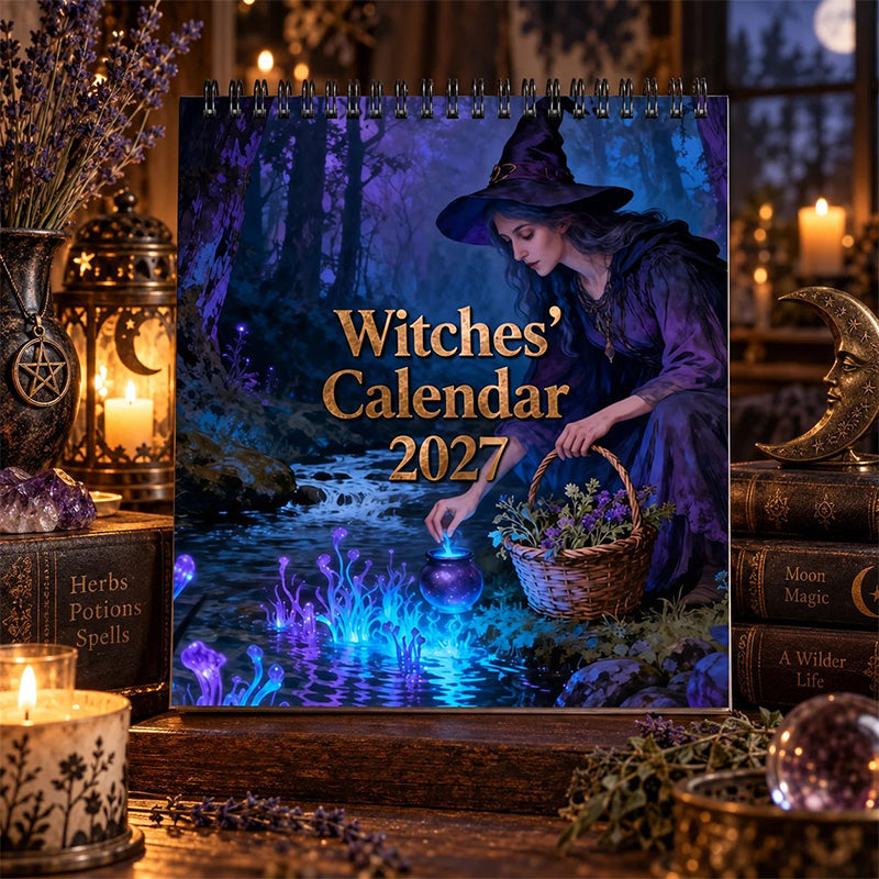 🧙‍♀️✨ Calendario Místico de Brujas 2027 | Arte de Fantasía y Decoración de Pared