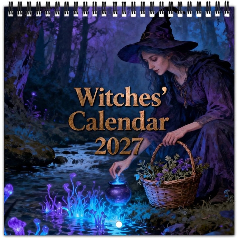 🧙‍♀️✨ Calendario Místico de Brujas 2027 | Arte de Fantasía y Decoración de Pared