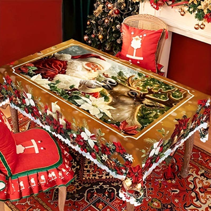 🎄✨ Mantel Navideño Decorativo | Ambiente Festivo, Fácil Limpieza y Alta Durabilidad 🎅🦌