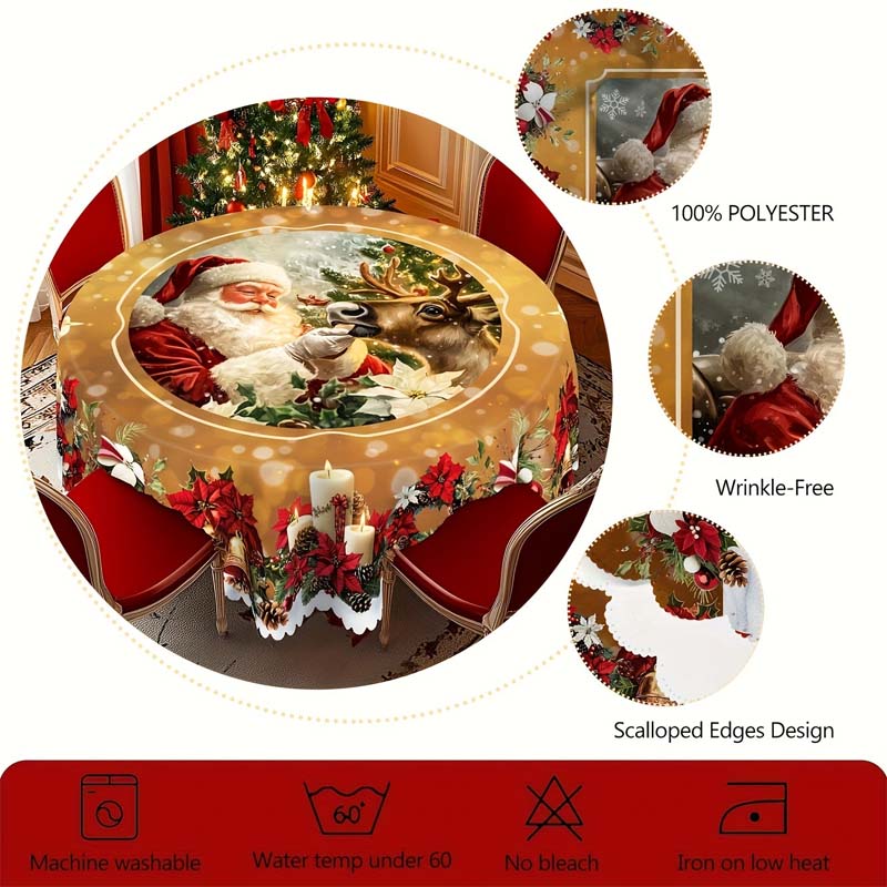 🎄✨ Mantel Navideño Decorativo | Ambiente Festivo, Fácil Limpieza y Alta Durabilidad 🎅🦌