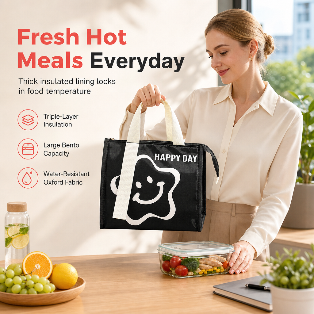 🥗 50% DE DESCUENTO SOLO HOY 🔥 Bolsa térmica reforzada para el almuerzo: comidas calientes horas después de prepararlas.
