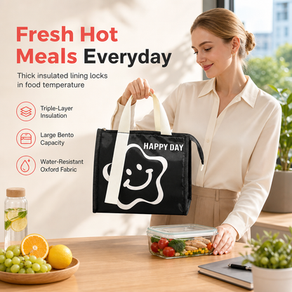 🥗 50% DE DESCUENTO SOLO HOY 🔥 Bolsa térmica reforzada para el almuerzo: comidas calientes horas después de prepararlas.
