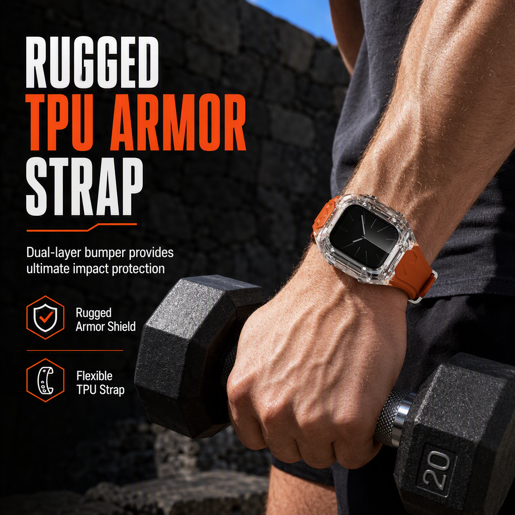 ⌚🛡️ Correa Todo en Uno con Funda Protectora Blindada para Smartwatch | Diseño Deportivo Antigolpes y TPU de Alta Resistencia