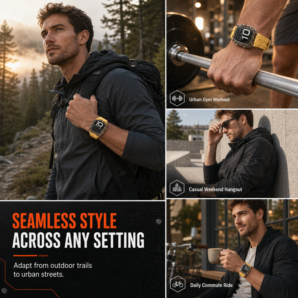 ⌚🛡️ Correa Todo en Uno con Funda Protectora Blindada para Smartwatch | Diseño Deportivo Antigolpes y TPU de Alta Resistencia