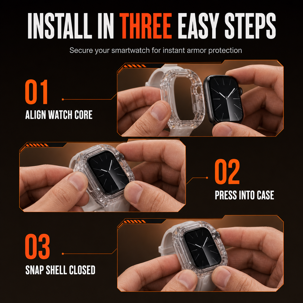 ⌚🛡️ Correa Todo en Uno con Funda Protectora Blindada para Smartwatch | Diseño Deportivo Antigolpes y TPU de Alta Resistencia