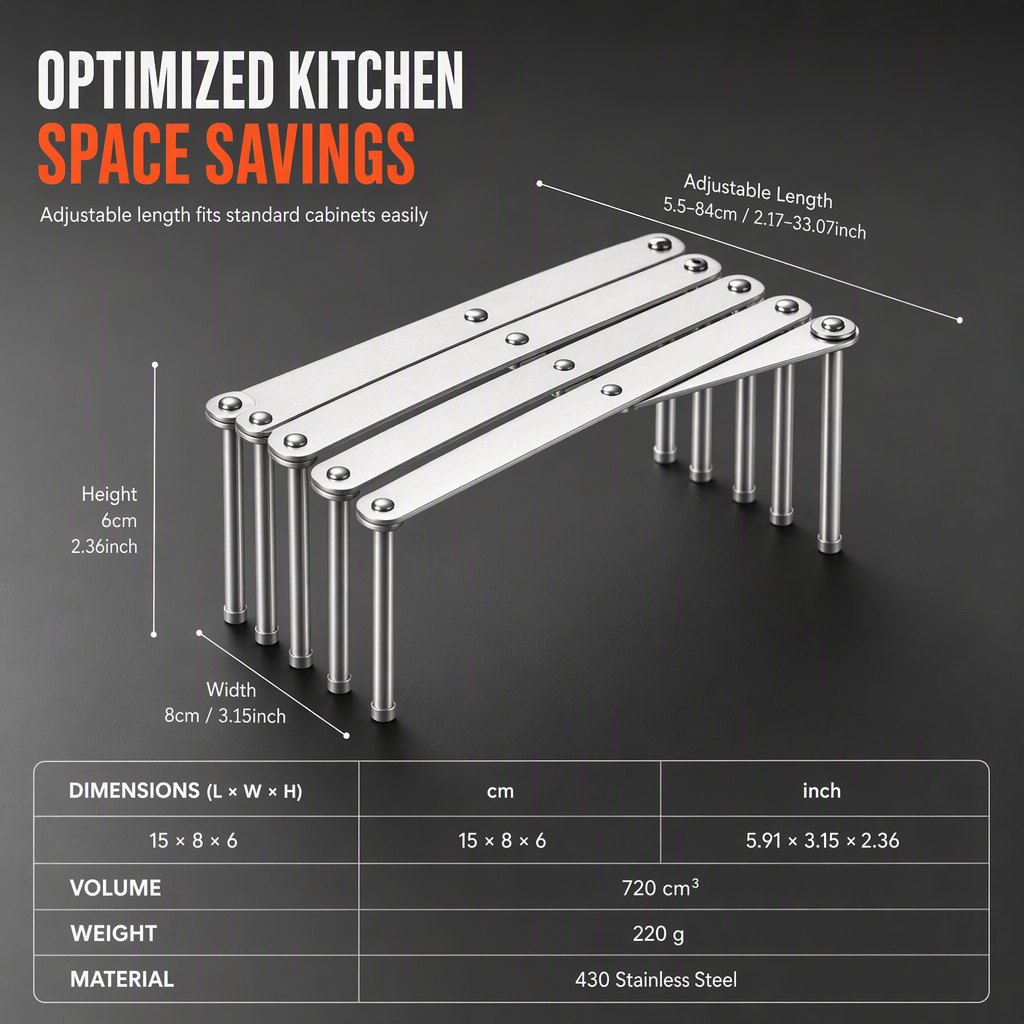 🍳✨ Estante Extensible de Acero Inoxidable para Cocina | Organizador de Tapas, Platos y Rejilla de Vapor Multiusos