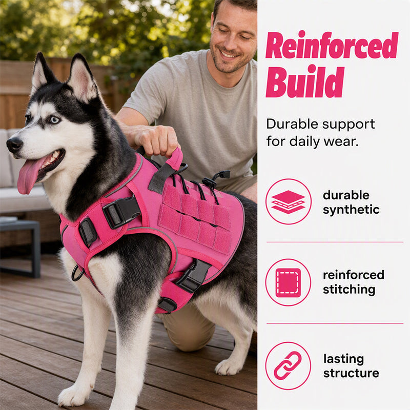 🐶 Chaleco táctico para perros de tela Oxford | Resistente al agua y reforzado 🛡️ | Asa de levantamiento rápido ✋ | Ergonómico y cómodo 🐾 | Tallas S–XL, 5 colores 🎨