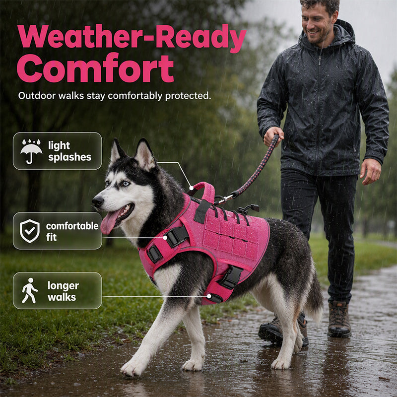 🐶 Chaleco táctico para perros de tela Oxford | Resistente al agua y reforzado 🛡️ | Asa de levantamiento rápido ✋ | Ergonómico y cómodo 🐾 | Tallas S–XL, 5 colores 🎨
