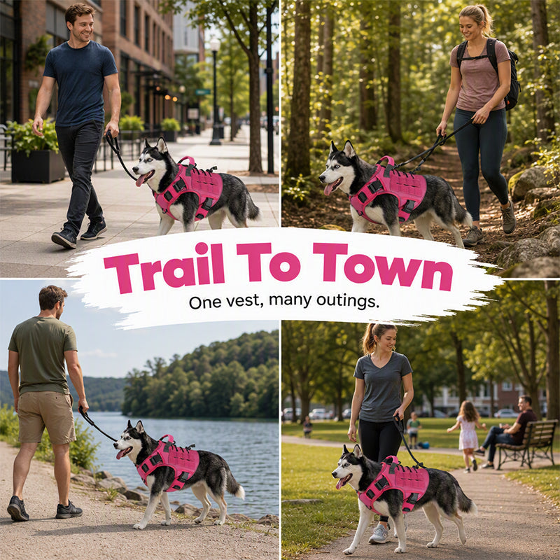 🐶 Chaleco táctico para perros de tela Oxford | Resistente al agua y reforzado 🛡️ | Asa de levantamiento rápido ✋ | Ergonómico y cómodo 🐾 | Tallas S–XL, 5 colores 🎨