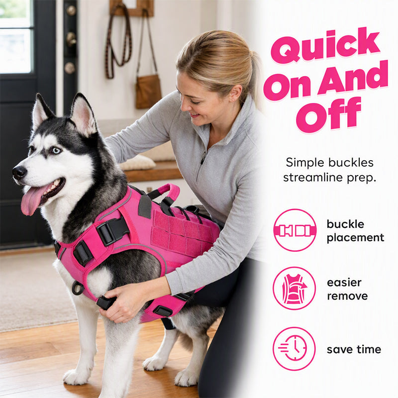 🐶 Chaleco táctico para perros de tela Oxford | Resistente al agua y reforzado 🛡️ | Asa de levantamiento rápido ✋ | Ergonómico y cómodo 🐾 | Tallas S–XL, 5 colores 🎨