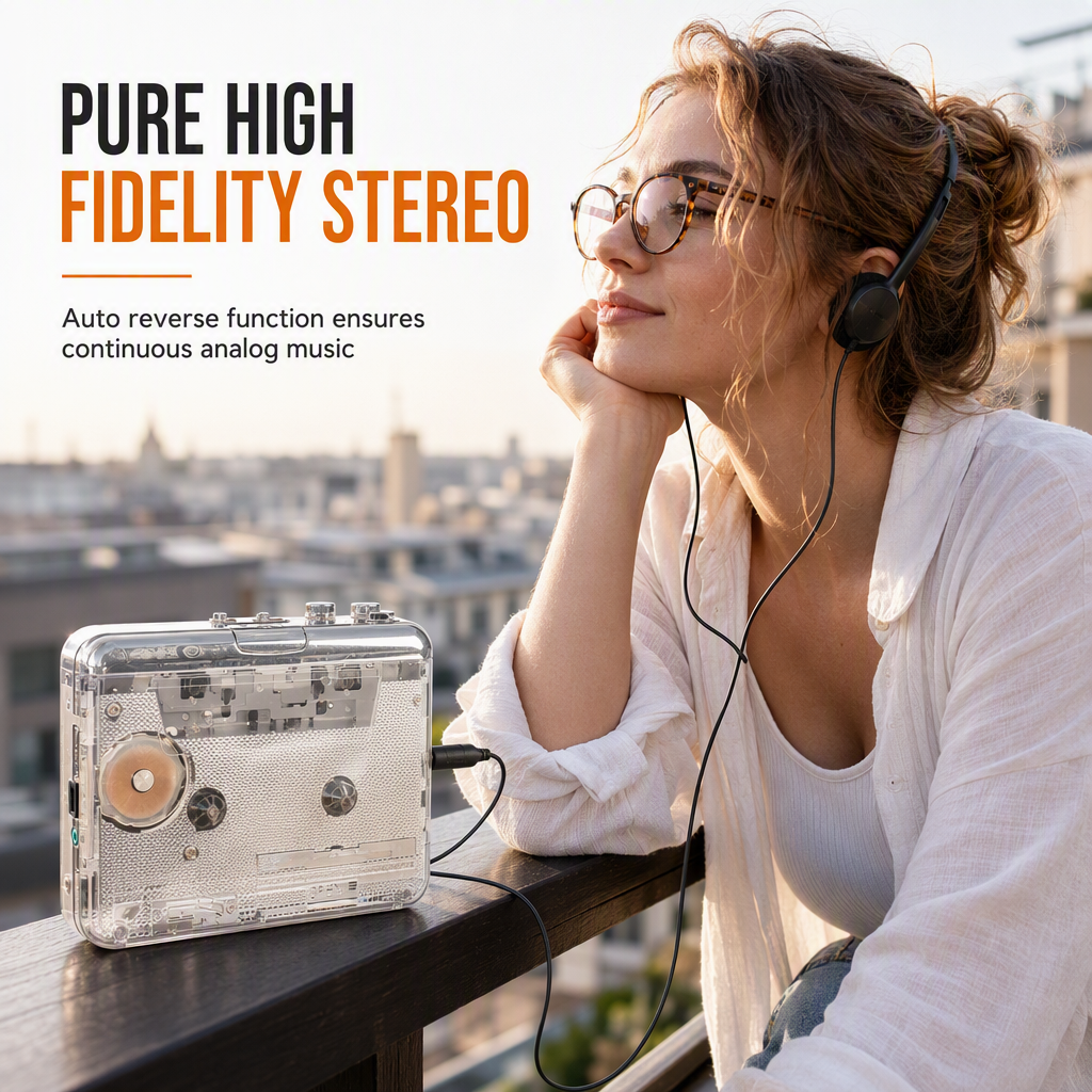 📼 ¡50% de descuento! Reproductor de casetes transparente con conversión a MP3, USB-C y estéreo Hi-Fi 🎵