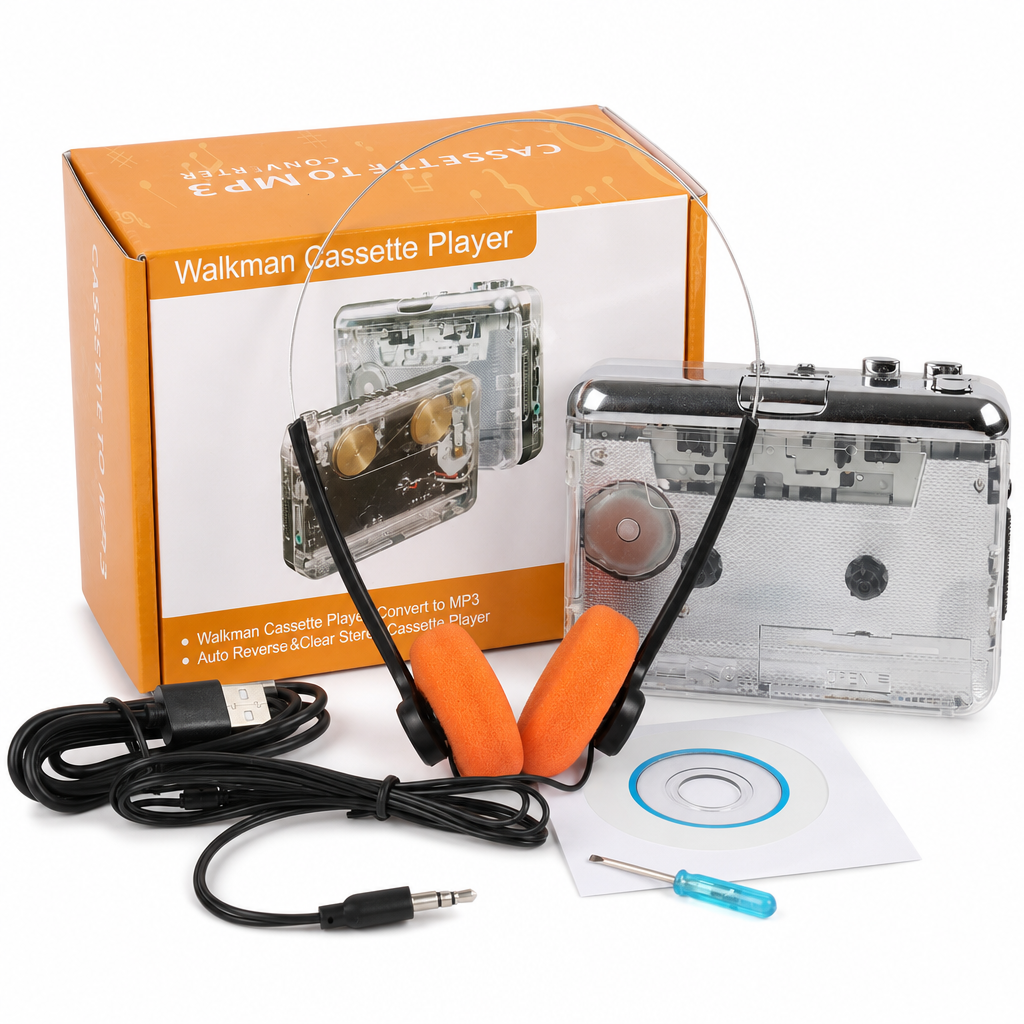 📼 ¡50% de descuento! Reproductor de casetes transparente con conversión a MP3, USB-C y estéreo Hi-Fi 🎵