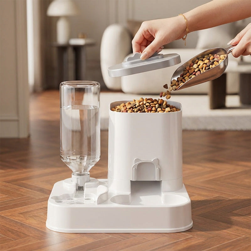 Comedero automático 2 en 1 con dispensador de agua para mascotas