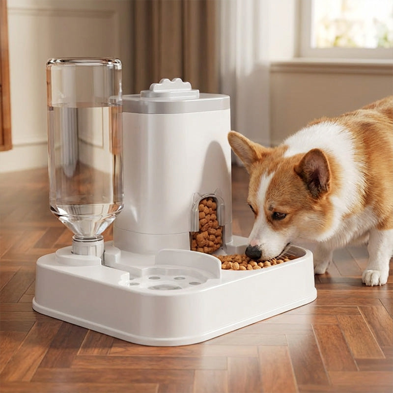 Comedero automático 2 en 1 con dispensador de agua para mascotas