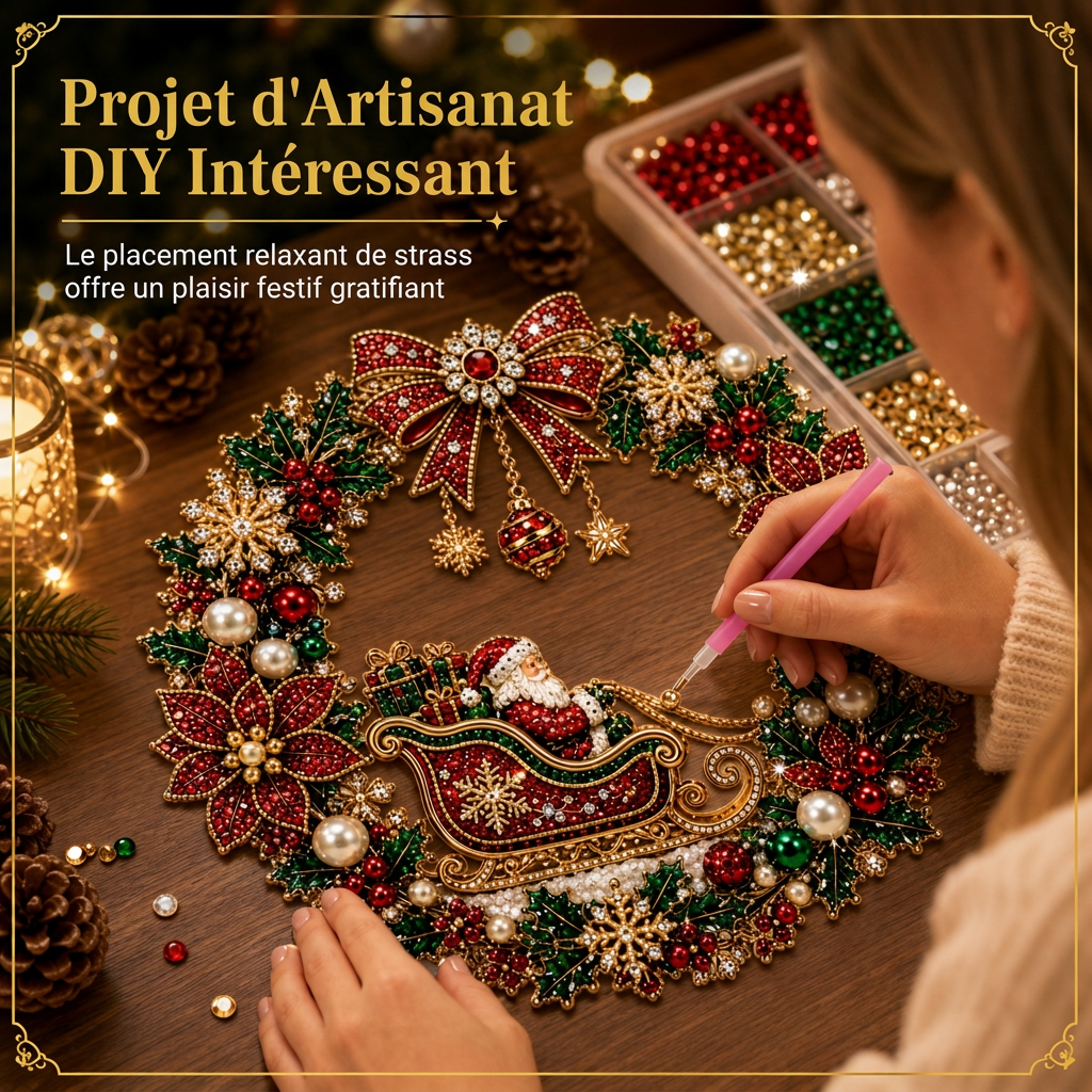 🎄 OFERTA RELÁMPAGO – 50 % DE DESCUENTO ✨ Kit de Diamond Art navideño para hacer tú mismo: decoración navideña creativa para un hogar festivo 🎁