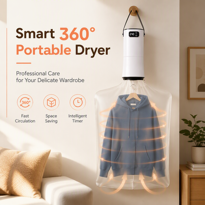 ☀️ Secadora de ropa portátil y plegable con temporizador de 240 minutos y bolsa grande para viajes y dormitorios