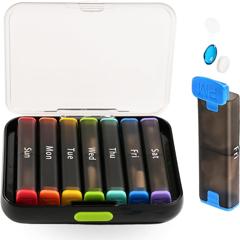 🧳 ¡50 % de descuento por tiempo limitado! 💊 Pastillero semanal desmontable de 7 días, portátil y con código de colores ✨