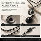 🌙 LIMITED‑TIME 50% OFF! 🖤 Gothic Dark Crystal Beaded Chain Necklace with Hollow Out Moon Alloy Pendant 📿