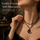 🌙 LIMITED‑TIME 50% OFF! 🖤 Gothic Dark Crystal Beaded Chain Necklace with Hollow Out Moon Alloy Pendant 📿
