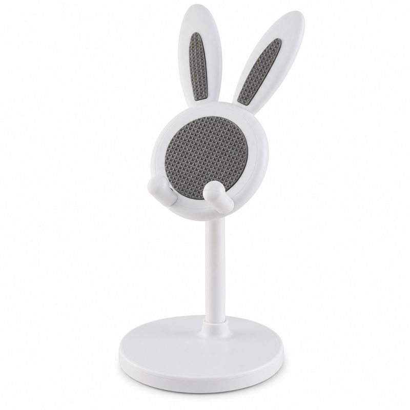 🐰¡COMPRA 1 LLEVA 1 GRATIS!📱✨ Lindo soporte de escritorio para teléfono con diseño de conejito – Altura ajustable, base pesada y almohadillas de silicona