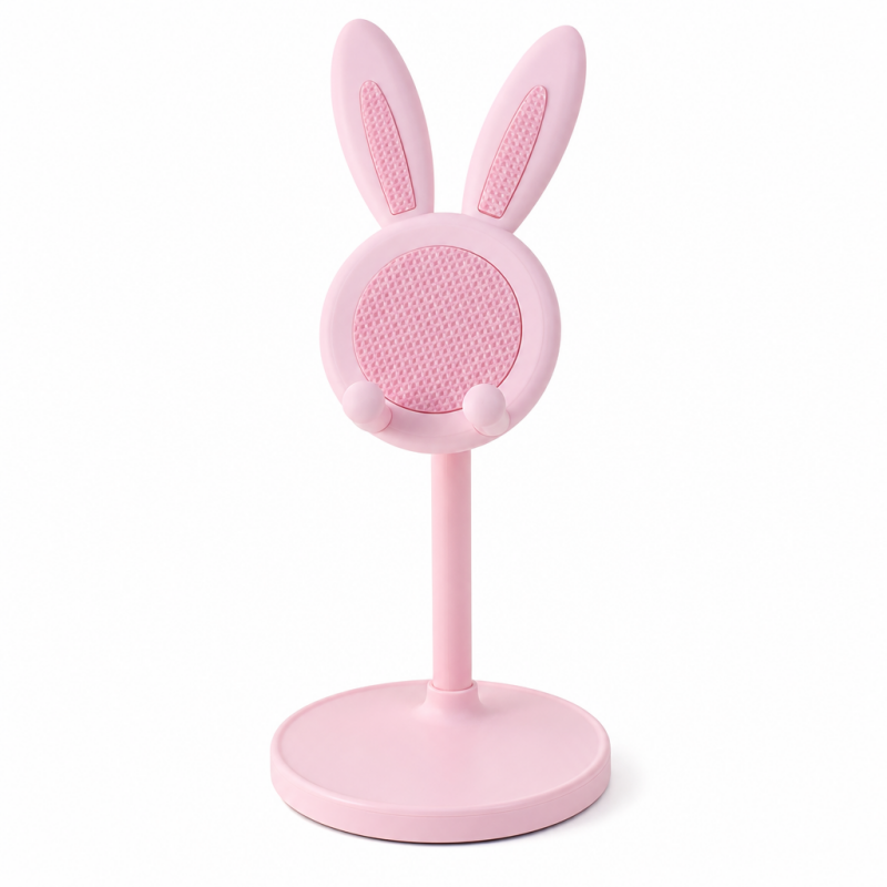 🐰¡COMPRA 1 LLEVA 1 GRATIS!📱✨ Lindo soporte de escritorio para teléfono con diseño de conejito – Altura ajustable, base pesada y almohadillas de silicona